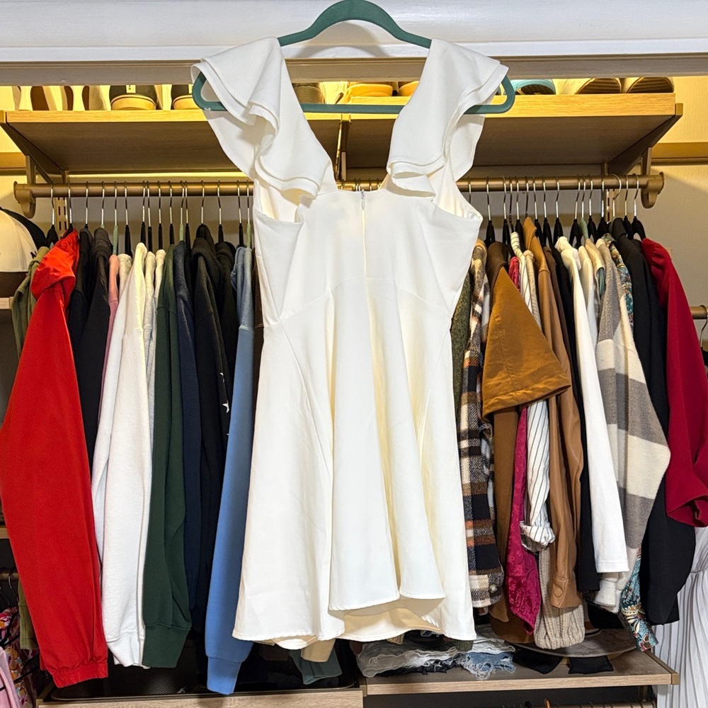 Lulu's White Ruffle Dress - Picture 3 of 3